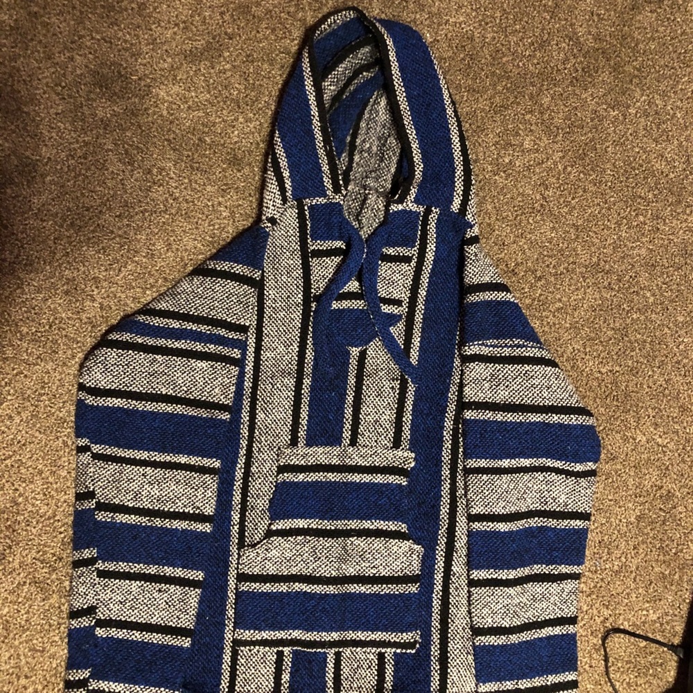 Baja hoodie in blue and white